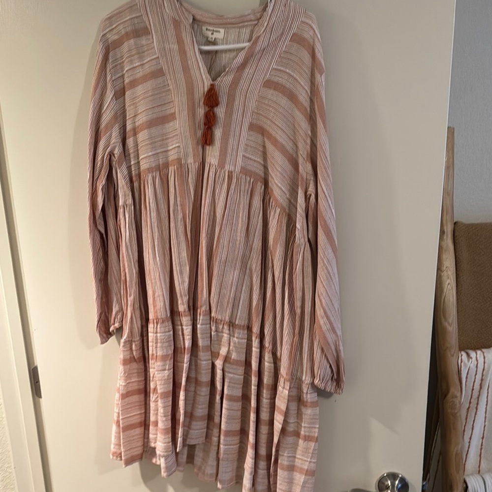 Striped orange and Cream Dress
